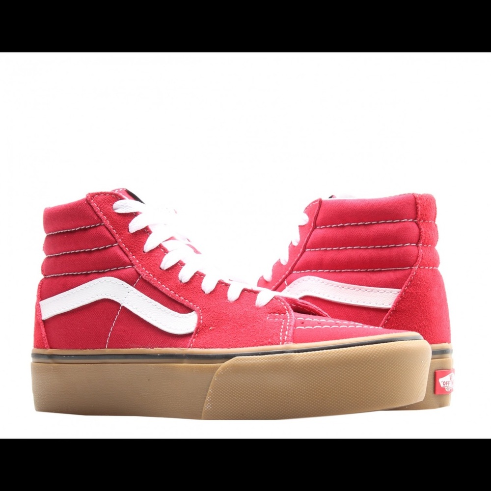 Vans Red Sk8-Hi Platform 2 High Top Sneakers